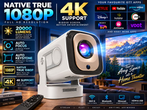 Reysol ProjectorNative 1080P4K SupportWiFiBrighter 20000 lumensAuto Focuskeystone