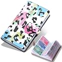 RFID Credit Card organizer, Business Card holder with 96 Card Slots, Gift Card Case for Managing Your Different Cards and Important Documents to Prevent Loss or Damage (Leopard Print)