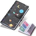 RFID Credit Card Holder, Leather Business Card Organizer with 96 Card Slots, Credit Card Case for Managing Your Different Cards and Important Documents to Prevent Loss or Damage (Starry Sky)