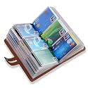 RFID Credit Card Holder, Leather Business Card Organizer with 96 Card Slots, Credit Card Protector for Managing Your Different Cards and Important Documents to Prevent Loss or Damage (Brown)