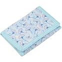 RFID Kids Wallet for Girls &amp; Toddlers - Cute &amp; Glittery Rainbow Design with Coin Pocket &amp; Magic Sticker - Blue Ginkgo Leaf