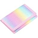 RFID Kids Wallet for Girls &amp; Toddlers - Cute &amp; Glittery Rainbow Design with Coin Pocket &amp; Magic Sticker