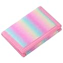 RFID Kids Wallets for Girls, Cute Wallet for Teens with Magic Sticker, Toddler Wallet with Coin Pocket (Rainbow Glitter 02)