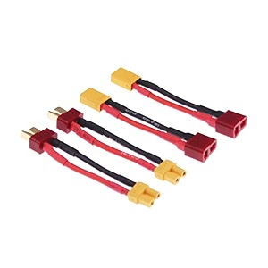 4pcs t-plug style to xt30 male female rc connector adapter with 16awg 2inch wiree16-4