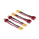 4pcs T-Plug Style to XT30 Male Female RC Connector Adapter with 16awg 2inch Wire(E16-4)