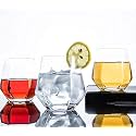 RFS Italian Premium Aqua Crystal Clear Whiskey Scotch Glass Transparent Glass for Cafe, Kitchen, Restaurant Perfect Serving for Juice, Whisky, Scotch, Cocktails (6329, 6 pcs)