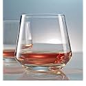 RFS Italian Premium Aqua Crystal Clear Whiskey Scotch Glass Transparent Glass for Cafe, Kitchen, Restaurant Perfect Serving for Juice, Whisky, Scotch, Cocktails (9963, 4 Pcs)