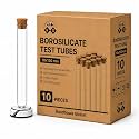 RG® Borosilicate Glass Test Tubes with wooden Cork || For Return Gifts, Party Favors, Wedding Favours, Baby Showers, Candy Containers, Sand Art & DIY Projects || (10, 18mm x 150 mm)
