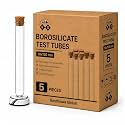 RG® Borosilicate Glass Test Tubes with wooden Cork || For Return Gifts, Party Favors, Wedding Favours, Baby Showers, Candy Containers, Sand Art & DIY Projects || (5, 18mm x 150 mm)
