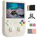 RG406V Android 13 Handheld Game Console 4" HD IPS 8GB RAM 128GB Storage RGB Lighting Game Player 5500mAh Battery Multi-Format Game Support(Beige White)