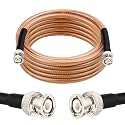 RG8X BNC Extension Cable, Low Loss BNC Male to BNC Male Coaxial Cable, 50 Ohm Flexible Coax Jumper with Dual-Layer Strain Relief for CCTV Security Camera, RF Antennas, Oscilloscope 10FT