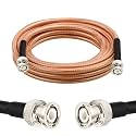 RG8X BNC Extension Cable, Low Loss BNC Male to BNC Male Coaxial Cable, 50 Ohm Flexible Coax Jumper with Dual-Layer Strain Relief for CCTV Security Camera, RF Antennas, Oscilloscope 15FT