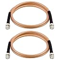 RG8X BNC Extension Cable, Low Loss BNC Male to BNC Male Coaxial Cable, 50 Ohm Flexible Coax Jumper with Dual-Layer Strain Relief for CCTV Security Camera, RF Antennas, Oscilloscope 3FT 2PCS