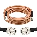RG8X BNC Extension Cable, Low Loss BNC Male to BNC Male Coaxial Cable, 50 Ohm Flexible Coax Jumper with Dual-Layer Strain Relief for CCTV Security Camera, RF Antennas, Oscilloscope 20FT