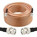 RG8X BNC Extension Cable, Low Loss BNC Male to BNC Male Coaxial Cable, 50 Ohm Flexible Coax Jumper with Dual-Layer Strain Relief for CCTV Security Camera, RF Antennas, Oscilloscope 50FT