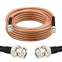 RG8X BNC Extension Cable, Low Loss BNC Male to BNC Male Coaxial Cable, 50 Ohm Flexible Coax Jumper with Dual-Layer Strain Relief for CCTV Security Camera, RF Antennas, Oscilloscope 25FT