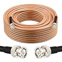 RG8X BNC Extension Cable, Low Loss BNC Male to BNC Male Coaxial Cable, 50 Ohm Flexible Coax Jumper with Dual-Layer Strain Relief for CCTV Security Camera, RF Antennas, Oscilloscope 75FT