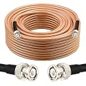 RG8X BNC Extension Cable, Low Loss BNC Male to BNC Male Coaxial Cable, 50 Ohm Flexible Coax Jumper with Dual-Layer Strain Relief for CCTV Security Camera, RF Antennas, Oscilloscope 100FT