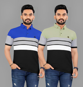 rggarment Striped Men Multicolor T-Shirt