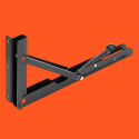 RH MALL Shelf_Brackets_10 12, Folding Shelf Bracket 12 Inch, 2 Pcs, Max Load 200KG(Black) Shelf Bracket (Iron, Stainless Steel)