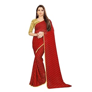 rhey women39s chiffon saree with blouse piece