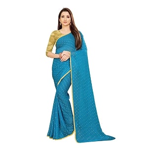 rhey women39s chiffon saree with blouse piece