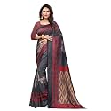 Rhey The Women's Printed Silk Saree With Unstitched Blouse Piece(Black)