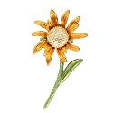 Rhinestone Sunflower Brooch Pin,Enamel Crystal Yellow Flower Coat Pins,Cute Plant Sun Flower Suit Brooch Pin for Women Girls