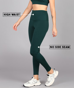 rhino rage solid women dark green tights
