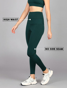 rhino rage solid women dark green tights