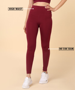 rhino rage solid women maroon tights