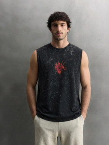 Rhinocult Men Washed Round Neck Cotton Blend