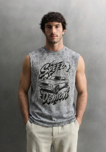 Rhinocult Self Design Men Round Neck Grey