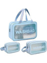 Rhydin Blue Multipurpose Clear Cosmetic Travel Wash Bag Toiletry Makeup Organizer Bag Travel Toiletry Kit