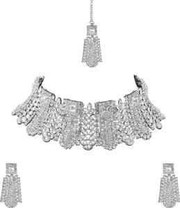 rhymee alloy rhodium white jewellery set