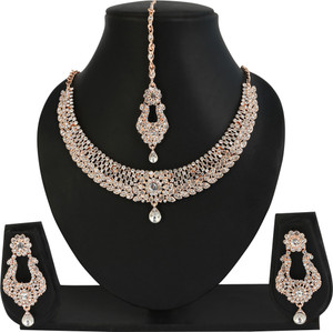 rhymee alloy rhodium white jewellery set