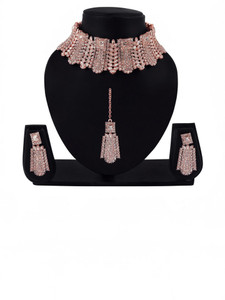 rhymee alloy rhodium rose gold jewellery set