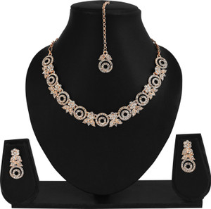 rhymee alloy rhodium white jewellery set