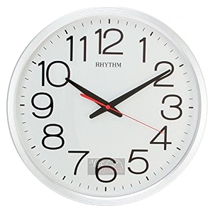 rhythm japan plastic round clock value added wall clock 3d numerals silent silky move injection color frame plastic case analogue 36x36x50cms