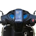 Rhythm -Polyester Handlebar Universale Mobile Holder Mount Pouch Bag Waterproof for Activa Jupiter EV Ola-S1 Pleasure Ntroq_All Scooter Scooty Bike Fit 7 inches Phone (Black)
