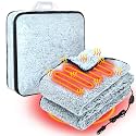 Riakrum 12v Heated Car Blanket 58" x 43", White and Blue, Solid