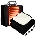 Riakrum 12v Heated Car Blanket 58" x 43", Black, Ribbed