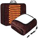 Riakrum 12v Heated Car Blanket 58" x 43", Coffee, Ribbed