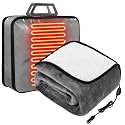 Riakrum 12v Heated Car Blanket 58" x 43", Grey, Solid