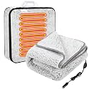 Riakrum 12v Heated Car Blanket 58" x 43", Gray Gradient, Solid