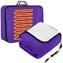 Riakrum 12v Heated Car Blanket 58" x 43", Purple, Solid