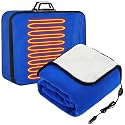 Riakrum 12v Heated Car Blanket 58" x 43", Blue, Solid