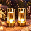 Riakrum 2 Pack Cordless Table Lamp Rechargeable LED Light, Lantern