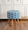 RIANCE CREATIONS Solid Wood Standard Ottoman