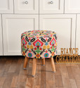 RIANCE CREATIONS Solid Wood Standard Ottoman